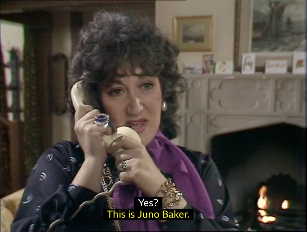 Artistic lady of a certain age introduces herself to Sarah Jane on the phone